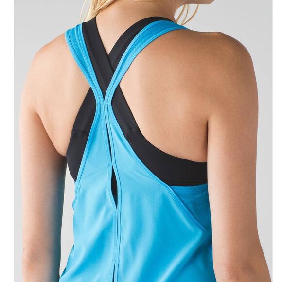 Lululemon Real Quick Singlet Kayak Blue Swift Ultra Light Tank Top - Picture 5 of 8